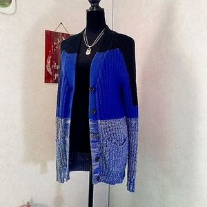 BDG, Small/Petite Women's Purple/Black/White Sweater